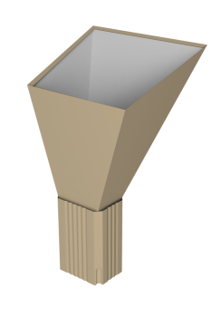 фото Воронка водосборная прямоугольная Vortex Lite PE RAL 1014 слоновая кость Центр Кровли картинка Воронка водосборная прямоугольная Vortex Lite PE RAL 1014 слоновая кость Центр Кровли