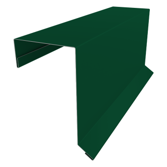 картинка Планка торцевая кровельная фальц 65х97 0,45 PE-Double с пленкой RAL 6005 зеленый мох (3м) Центр Кровли