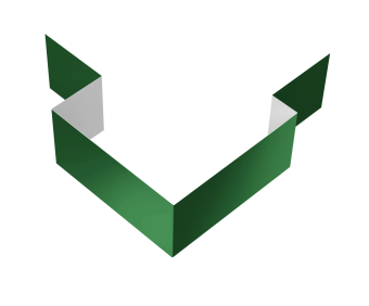 картинка Угол внешний асимметричный фибросайдинга 0,45 PE с пленкой RAL 6002 лиственно-зеленый (3м) Центр Кровли