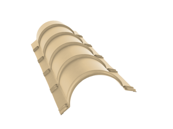 картинка Планка конька полукруглого 0,4 PE с пленкой RAL 1014 слоновая кость (1,97м) Центр Кровли