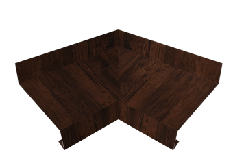 картинка Угол отлива внутренний 50 0,45 Print Elite с пленкой Cherry Wood TwinColor Центр Кровли