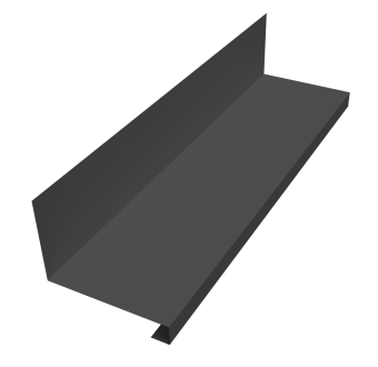 картинка Планка примыкание нижнее к трубе для Кликфальц Pro 0,45 PE-Double с пленкой RAL 7016 антрацитово-серый (2м) Центр Кровли