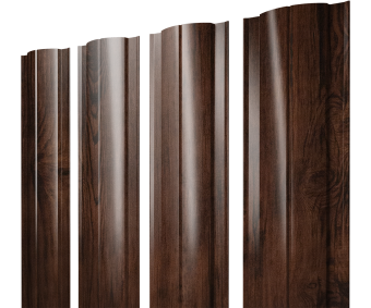 картинка Штакетник Круглый с прямым резом 0,45 Print Elite Cherry Wood TwinColor Центр Кровли