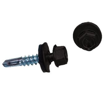 картинка Саморез по металлу Daxmer 5,5х25 (250шт) сверло №3 RAL 8019 Центр Кровли