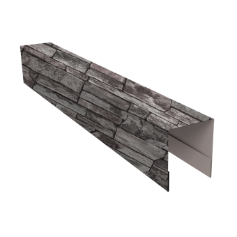 картинка Планка боковая для забора из сайдинга ЭкоБрус 0,45 Print Elite Fine Stone TwinColor (3м) Центр Кровли