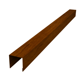 картинка Планка вертикальная лицевая для забора жалюзи Palermo 0,45 Print-double Premium Golden Wood Intense F (2,5м) Центр Кровли