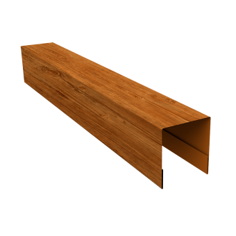 картинка Планка боковая для забора из сайдинга (Блок-хаус new) 0,4 Print Premium Golden Wood Fresh TwinColor (2,06м) Центр Кровли