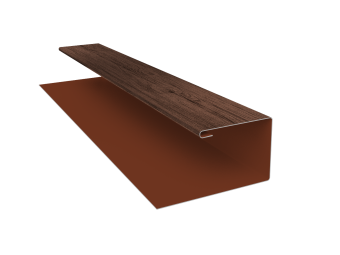 картинка Планка П-образная Экобрус Grand Line 0,45 Print Premium Antique Wood TwinColor (3м) Центр Кровли