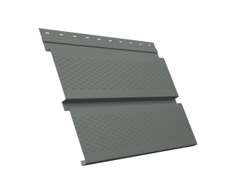 фото Софит металлический Квадро Брус с перфорацией 0,45 PE с пленкой RAL 7005 мышино-серый Центр Кровли картинка Софит металлический Квадро Брус с перфорацией 0,45 PE с пленкой RAL 7005 мышино-серый Центр Кровли