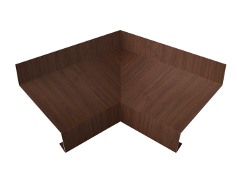 картинка Угол отлива внутренний 70 0,45 Print Elite с пленкой Choco Wood TwinColor Центр Кровли