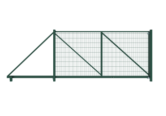 фото Ворота откатные Medium 2,03х4,0 RAL 6005 влево Центр Кровли картинка Ворота откатные Medium 2,03х4,0 RAL 6005 влево Центр Кровли