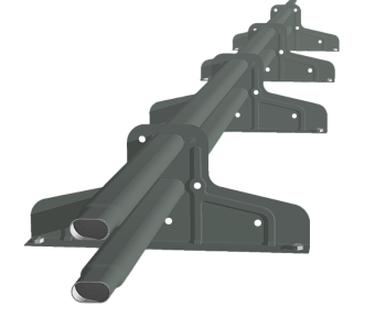 картинка Снегозадержатель Стандарт Т4 d 40х20 RAL 7005 (3м) Центр Кровли