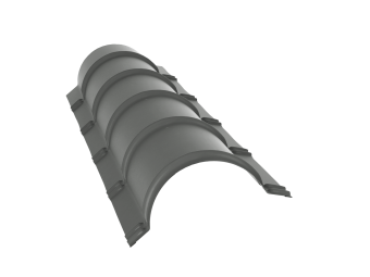 картинка Планка малого конька полукруглого 0,45 PE с пленкой RAL 7005 мышино-серый (1,97м) Центр Кровли