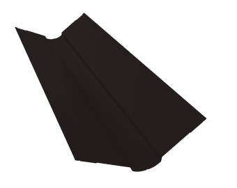 картинка Планка ендовы верхней фигурной 100x100 0,45 Drap-double TX RAL 9005 черный (3м) Центр Кровли