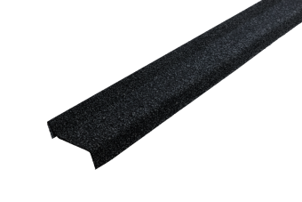 картинка Планка примыкания Grand Line c базальтовой крошкой для мягкой кровли черная 1,25м Центр Кровли