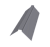Планка конька плоского 115х30х115 0,45 PE lite с пленкой RAL 7004 сигнальный серый (3м) Центр Кровли
