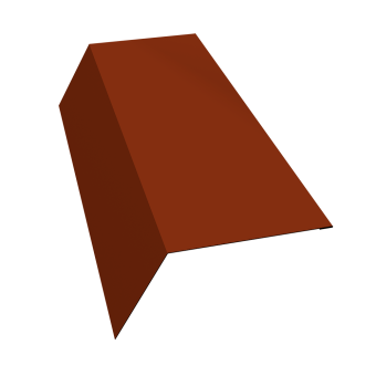 картинка Планка карнизная 120х80 0,5 Satin с пленкой RAL 3009 оксидно-красный (2м) Центр Кровли