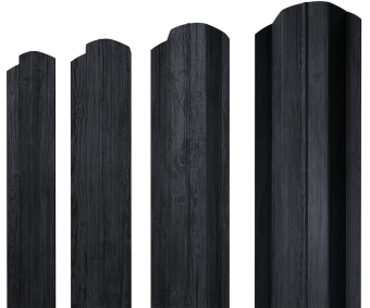 картинка Штакетник М-образный B фигурный 0,45 Print Premium Grey Wood TwinColor Центр Кровли