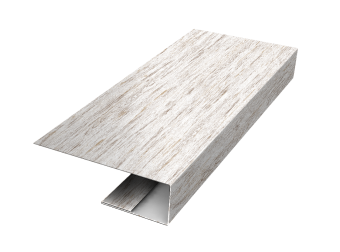 картинка J-Профиль 12мм 0,45 Print Elite Snow Wood TwinColor (3м) Центр Кровли