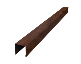 картинка Планка вертикальная лицевая для горизонтального монтажа штакетника 0,45 Print-Double Premium Golden Wood Fresh (3м) Центр Кровли