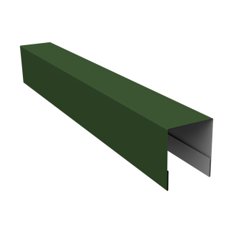 картинка Планка боковая для забора из сайдинга (Квадро брус, Вертикаль) 0,5 Satin Matt TX RAL 6020 хромовая зелень (2м) Центр Кровли