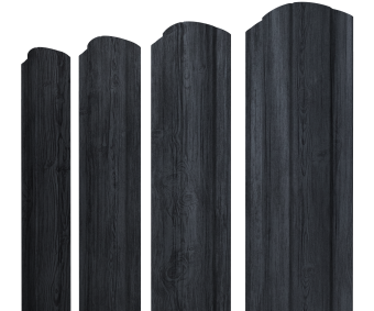 картинка Штакетник Круглый фигурный 0,45 Print Premium Grey Wood TwinColor Центр Кровли