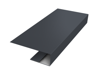 картинка J-Профиль 12мм 0,5 Satin Matt RAL 7024 мокрый асфальт (2м) Центр Кровли