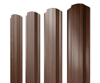 картинка Штакетник Прямоугольный фигурный 0,45 Print Elite Choco Wood TwinColor Центр Кровли