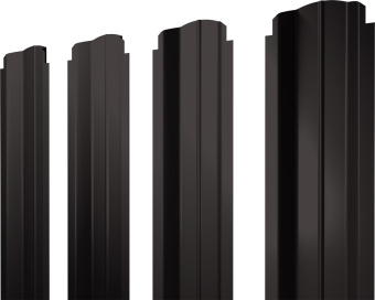 картинка Штакетник П-образный B фигурный Grand Line 0,5 PurLite Matt RR 32 темно-коричневый Центр Кровли