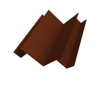 картинка Угол внутренний сложный Кликфальц Pro 0,45 PE с пленкой RAL 3009 оксидно-красный (3м) Центр Кровли