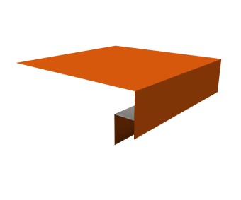 картинка Планка околооконная сложная БХ new 200х50х27 0,45 PE с пленкой RAL 2004 оранжевый (2м) Центр Кровли