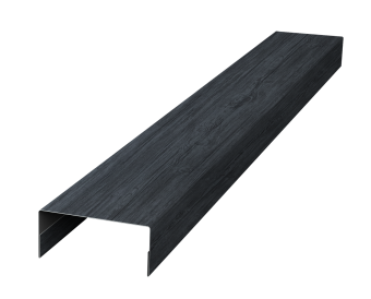 картинка Ламель лицевая 125 забора жалюзи Texas стартовая/финишная для калиток и ворот 0,45 Print Premium с пленкой Grey Wood TwinColor Центр Кровли