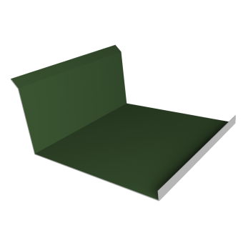 картинка Планка примыкания нижняя 20х122х260х15 0,45 PE с пленкой RAL 6002 лиственно-зеленый (3м) Центр Кровли