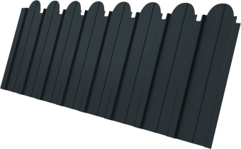 картинка Профнастил C10A фигурный Grand Line 0,5 GreenCoat Pural БТ матовый RR2H3 (RAL 7016 антрацитово-серый) Центр Кровли
