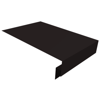 картинка Планка околооконная сложная 250х50х12 (j-фаска) Grand Line 0,45 Drap ТХ двухсторонний RAL 9005 черный (3м) Центр Кровли