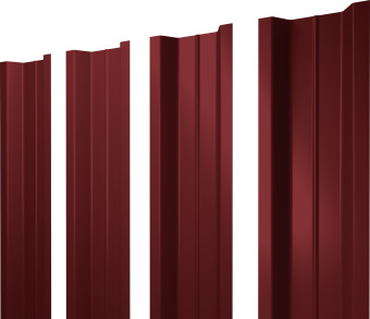 картинка Штакетник П-образный B с прямым резом Grand Line 0,45 PE RAL 3011 коричнево-красный Центр Кровли