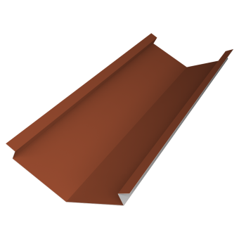 картинка Планка ендовы нижней для композитной черепицы 140х140 0,5 Satin с пленкой RAL 8004 терракота (3м) Центр Кровли