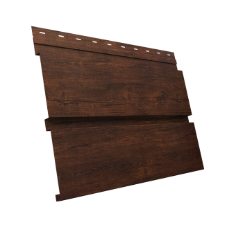картинка Софит металлический Квадро Брус без перфорации 0,45 Print-Double Premium с пленкой Cherry Wood Dark F Центр Кровли