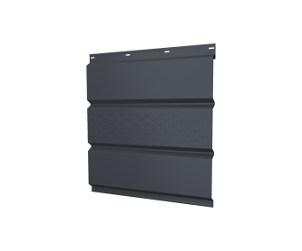 картинка Софит металлический центральная перфорация 0,5 PE с пленкой RAL 7024 мокрый асфальт Центр Кровли