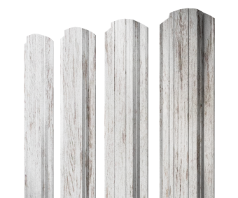 картинка Штакетник Прямоугольный фигурный 0,45 Print Elite Snow Wood TwinColor Центр Кровли