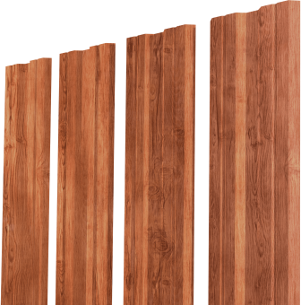 картинка Штакетник Twin XL с прямым резом Grand Line 0,45 Print Premium Rowan Wood Intense FTC Центр Кровли