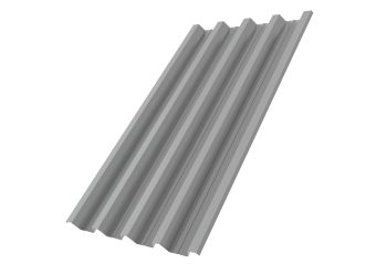 картинка Профнастил Н60R v01 0,5 Satin RAL 9006 бело-алюминиевый Центр Кровли
