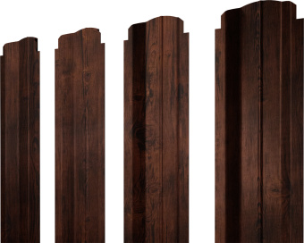 картинка Штакетник П-образный B фигурный Grand Line 0,45 Print Elite Cherry Wood TwinColor Центр Кровли