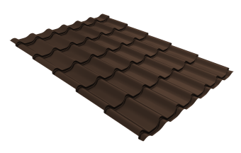 картинка Металлочерепица Классик ("Classic") v01 0,5 Rooftop Бархат RAL 8017 шоколад Центр Кровли