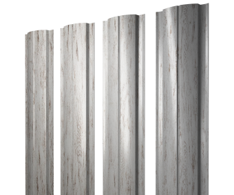 картинка Штакетник Полукруглый Slim с прямым резом 0,45 Print Elite Snow Wood TwinColor Центр Кровли