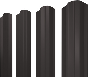 картинка Штакетник М-образный B фигурный Grand Line 0,5 Satin Matt RR 32 темно-коричневый Центр Кровли