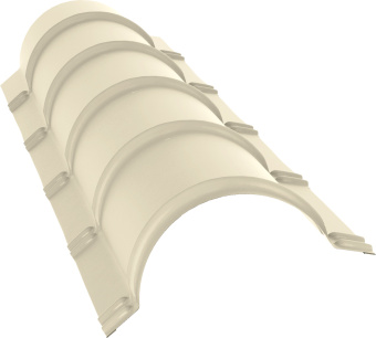 фото Планка малого конька полукруглого Grand Line 0,5 Сатин с пленкой RAL 1015 светлая слоновая кость (1,97м) Центр Кровли картинка Планка малого конька полукруглого Grand Line 0,5 Сатин с пленкой RAL 1015 светлая слоновая кость (1,97м) Центр Кровли