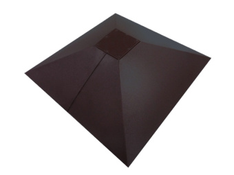 картинка Колпак на столб под фонарь 390х390мм 0,5 Satin с пленкой RAL 7024 мокрый асфальт Центр Кровли
