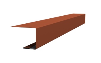 картинка Планка завершающая фальц 0,5 Satin с пленкой RAL 8004 терракота (2м) Центр Кровли