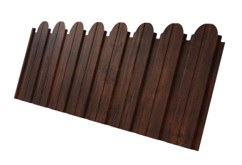 картинка Профнастил C10B фигурный 0,45 Print-Double Premium Cherry Wood Dark F Центр Кровли